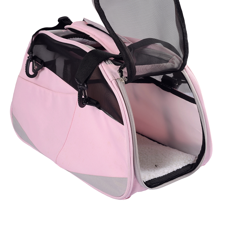 Factory custom soft handheld pet carrier bag small animals with pee pad 